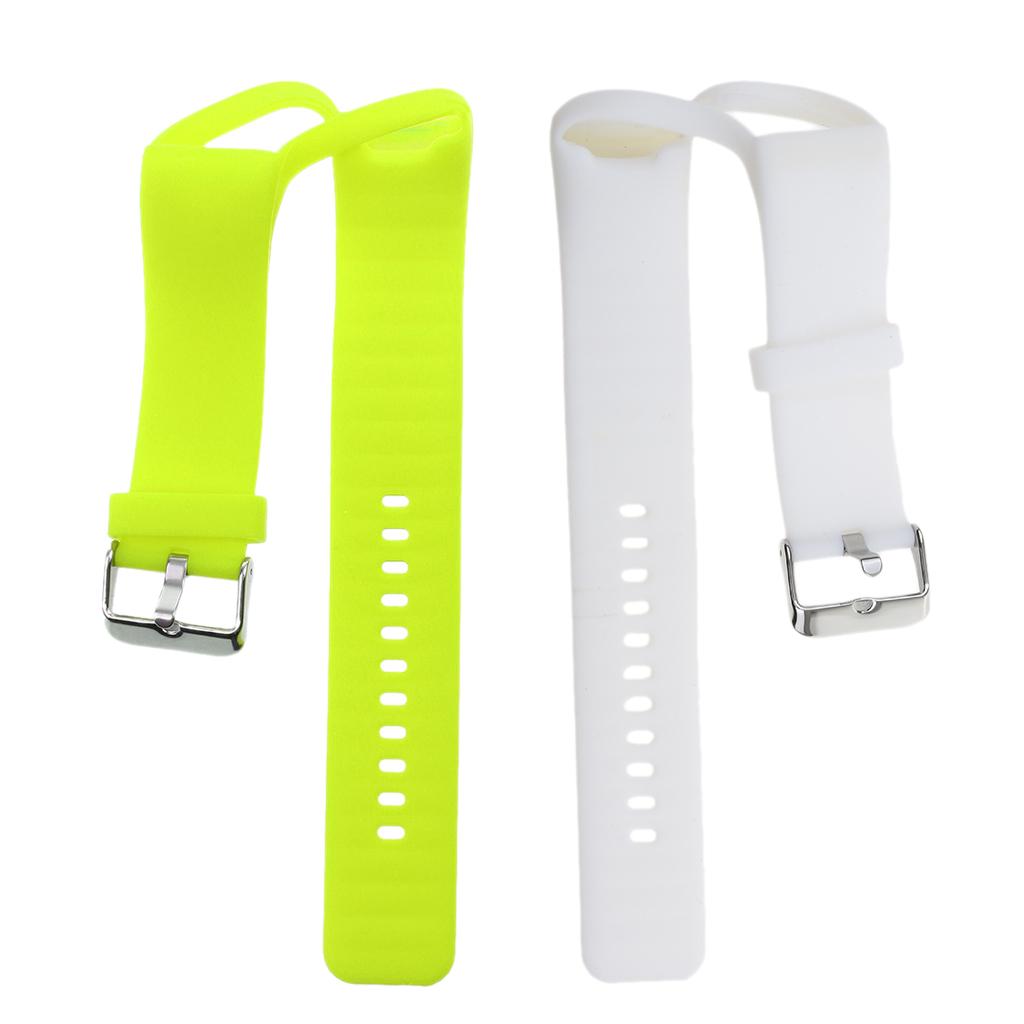 2 Pieces Silicone Wrist Band Replace Strap for Polar A360 Watch Lime + White