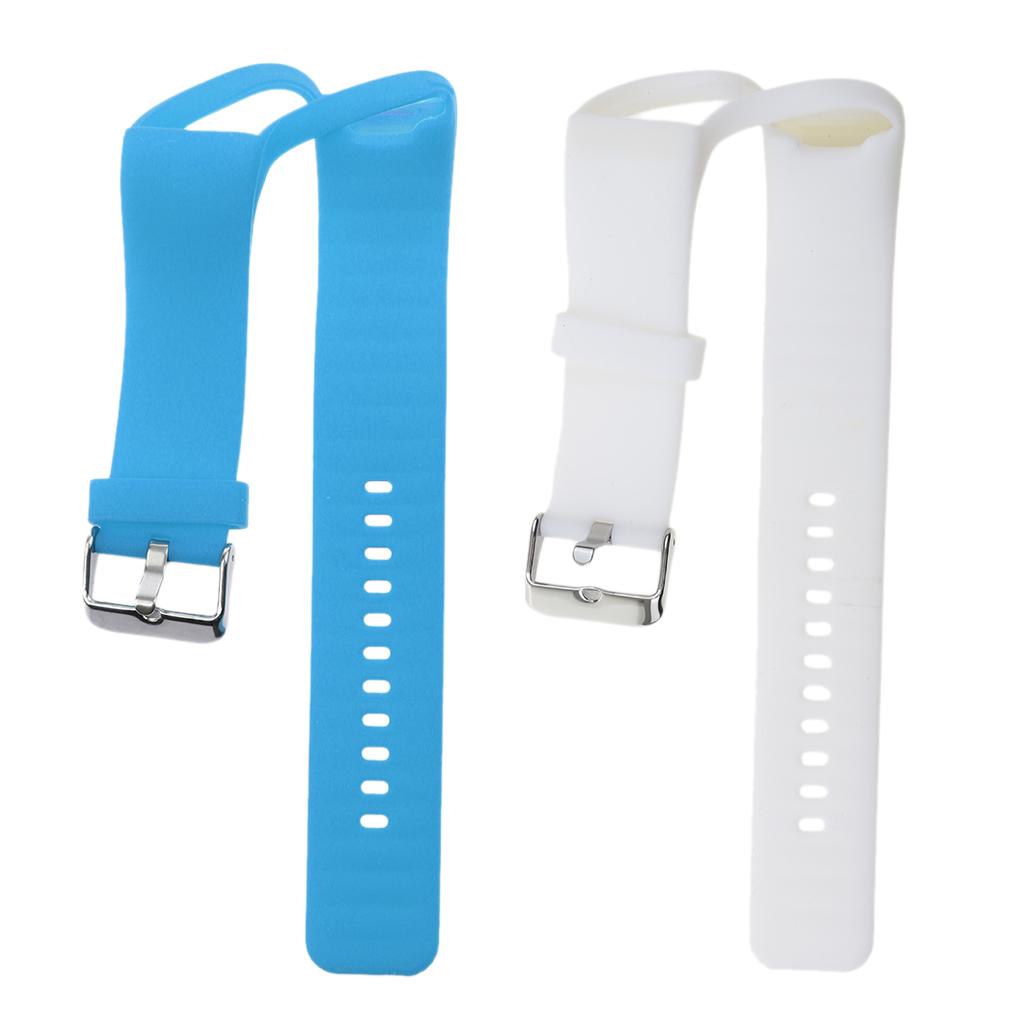 2 Pieces Silicone Wrist Band Replace Strap for Polar A360 Watch Blue+White