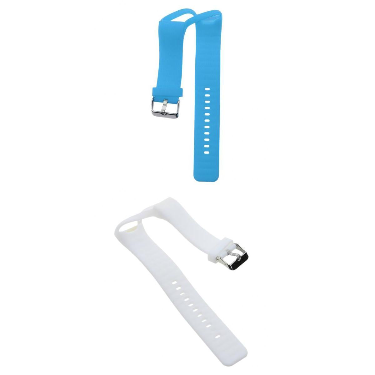 2 Pieces Silicone Wrist Band Replace Strap for Polar A360 Watch Blue+White