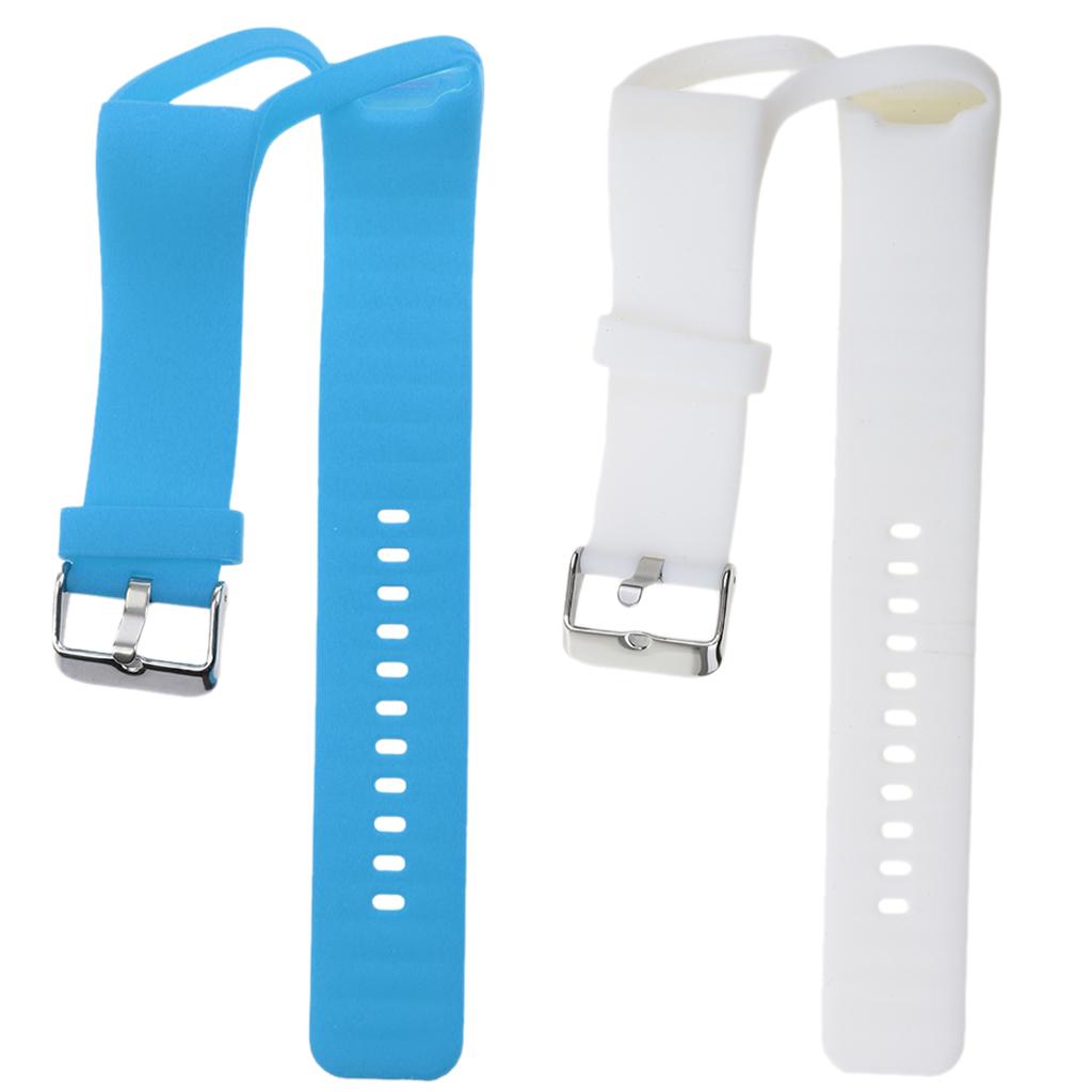 2 Pieces Silicone Wrist Band Replace Strap for Polar A360 Watch Blue+White