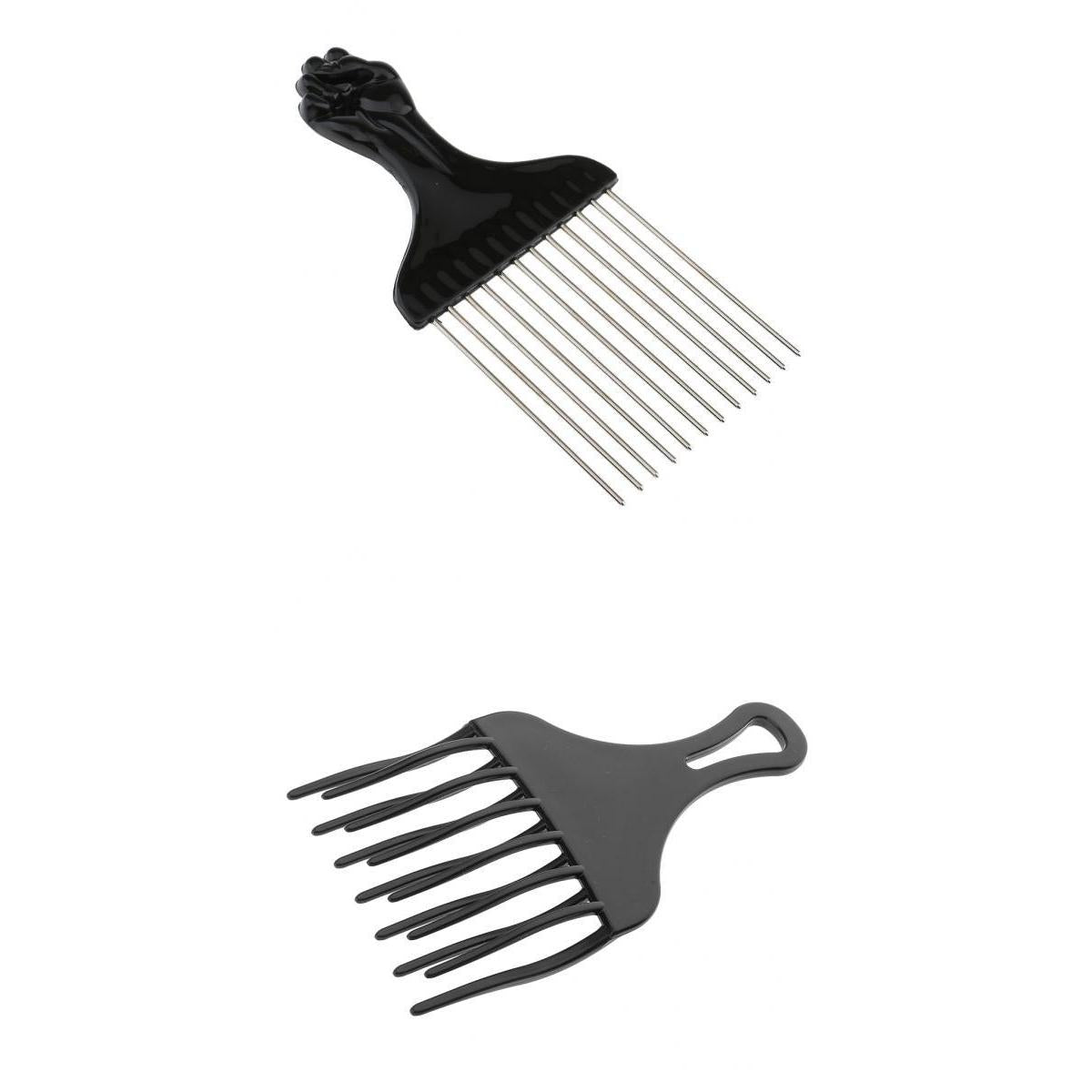 2 Pieces Afro Hair Pick Comb Detangle Wig Braid Styling Lift Hairbrush Tools