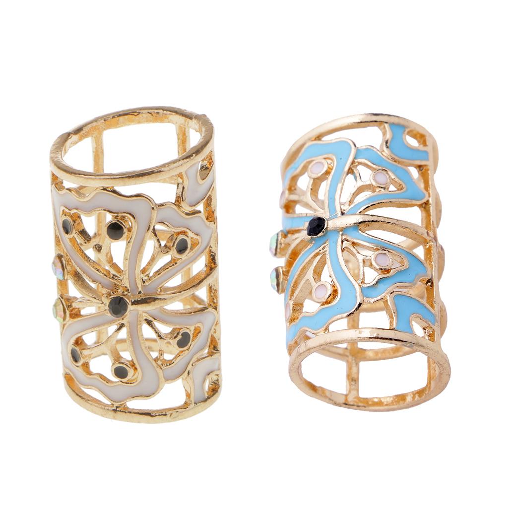 2pcs Vintage Butterfly Scarf Buckle Ring Scarf Clip Slide Tube Scarf Jewelry