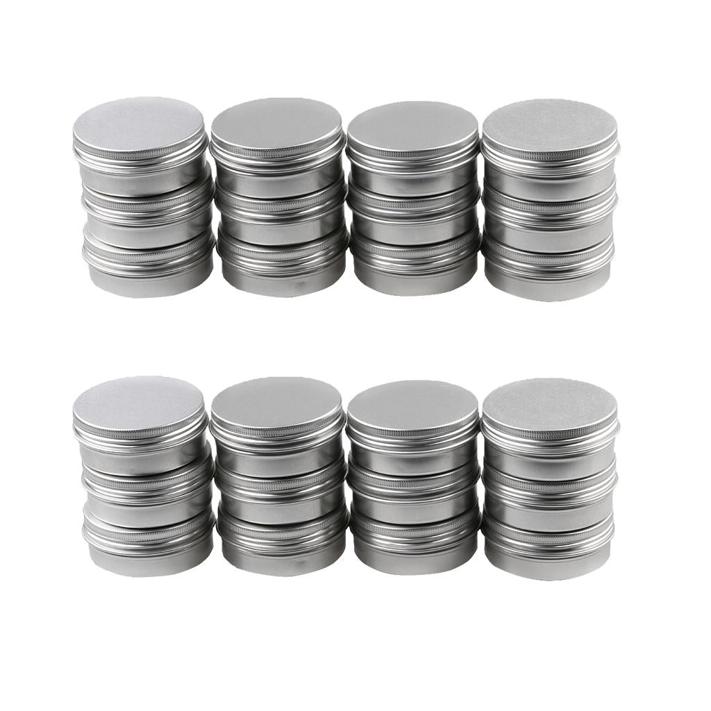 24 Pieces Screw Lid Cosmetic Lip Balm Tins Container 15g (0.5oz) 30g (1oz)