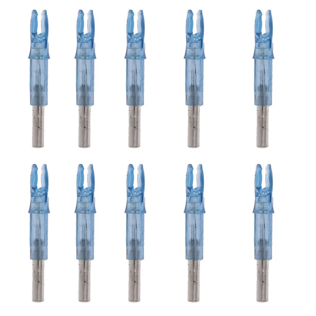 50Pcs Archery Luminous Lighted Nock Tail Arrow Nocks for 6.2mm Shaft Blue