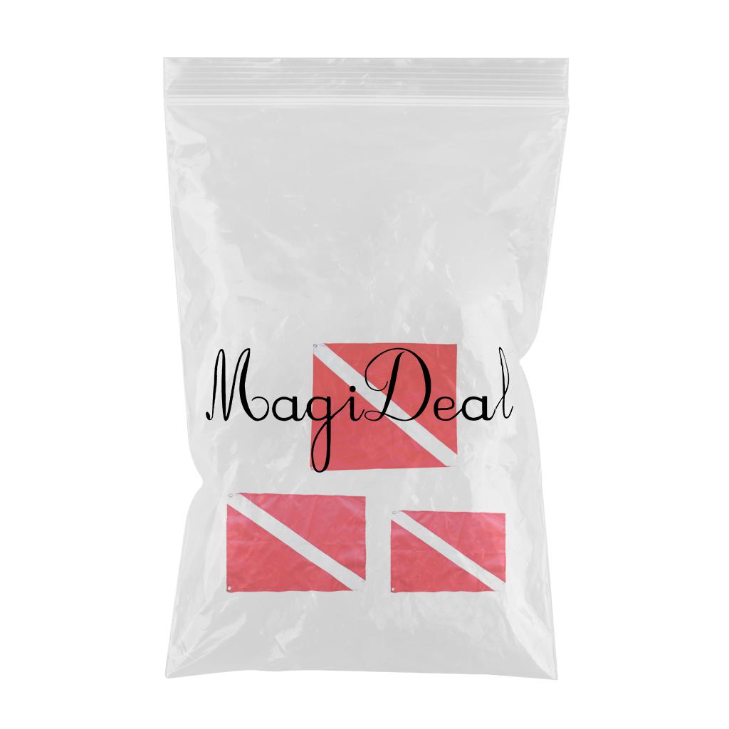 3 Pieces Sizes Nylon Diver-Down Boat Flag Red & White Scuba Dive Flag Marker