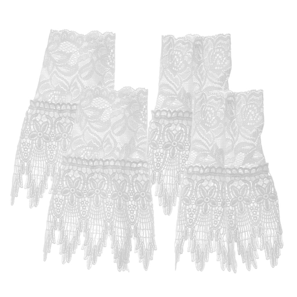 2pcs Women Handmade Bracelet Bridal Drop Flower White Lace Sweet Wristband