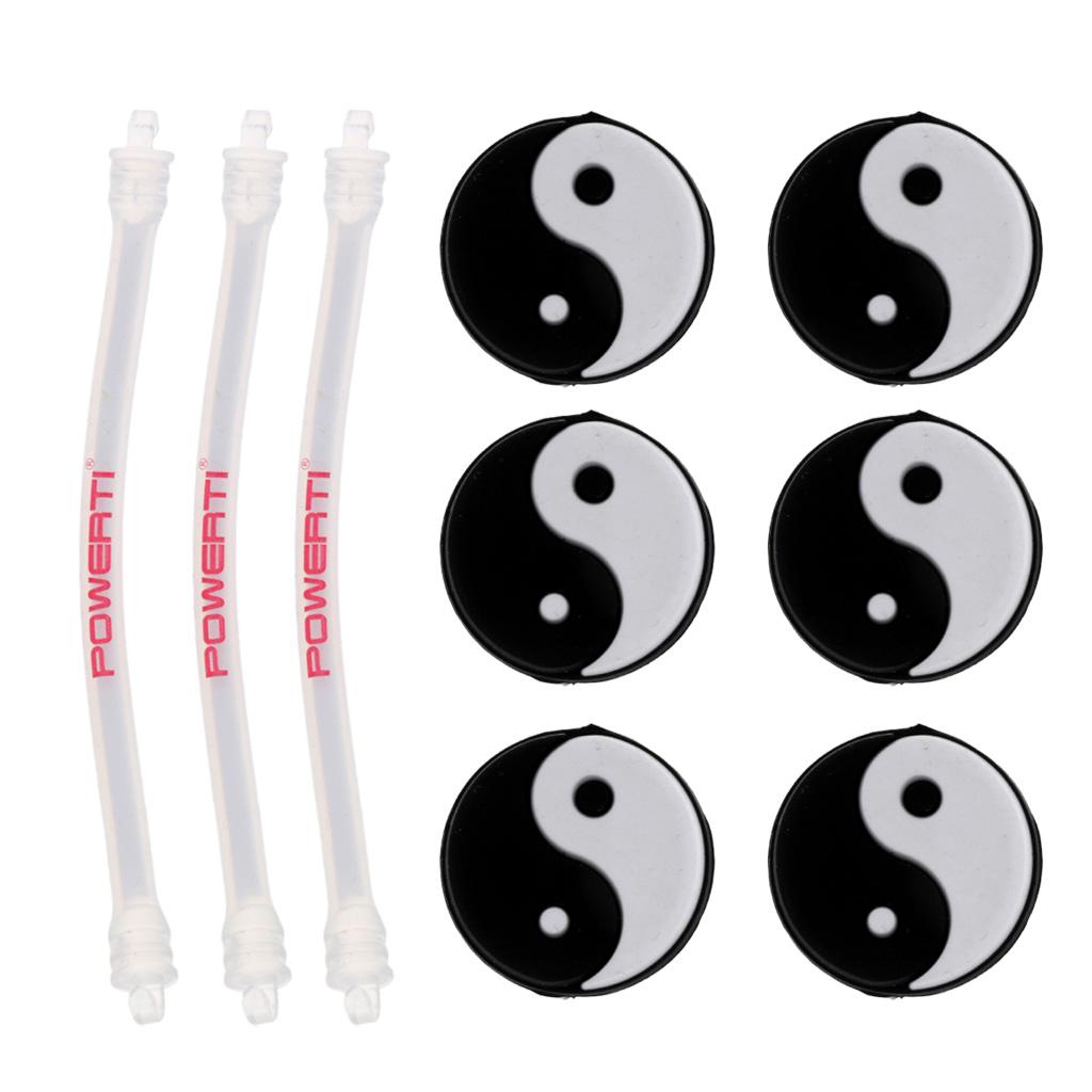 9 Pieces Mix Style Tennis Racquet Vibration Dampener Shock Absorber Damper