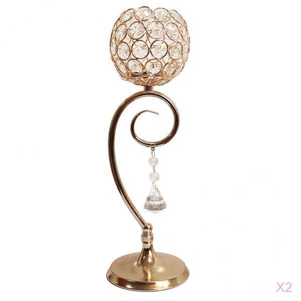 2 Pieces Tea Light Candle Holder Candlestick Wedding Banquet Centerpiece