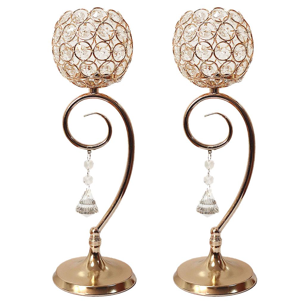 2 Pieces Tea Light Candle Holder Candlestick Wedding Banquet Centerpiece
