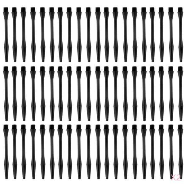 120 Pcs 54mm Thread Plastic Re-Grooved Dart Stems Shafts Black