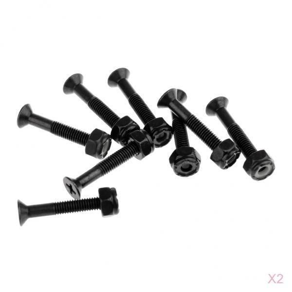 16pcs Replacement Skateboard Hardware Screw Set / Longboard Screws Nuts