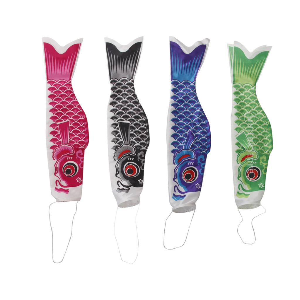 4 Pieces 70cm Japanese Windsock Carp Flag Koi Nobori Sailfish Wind Streamer