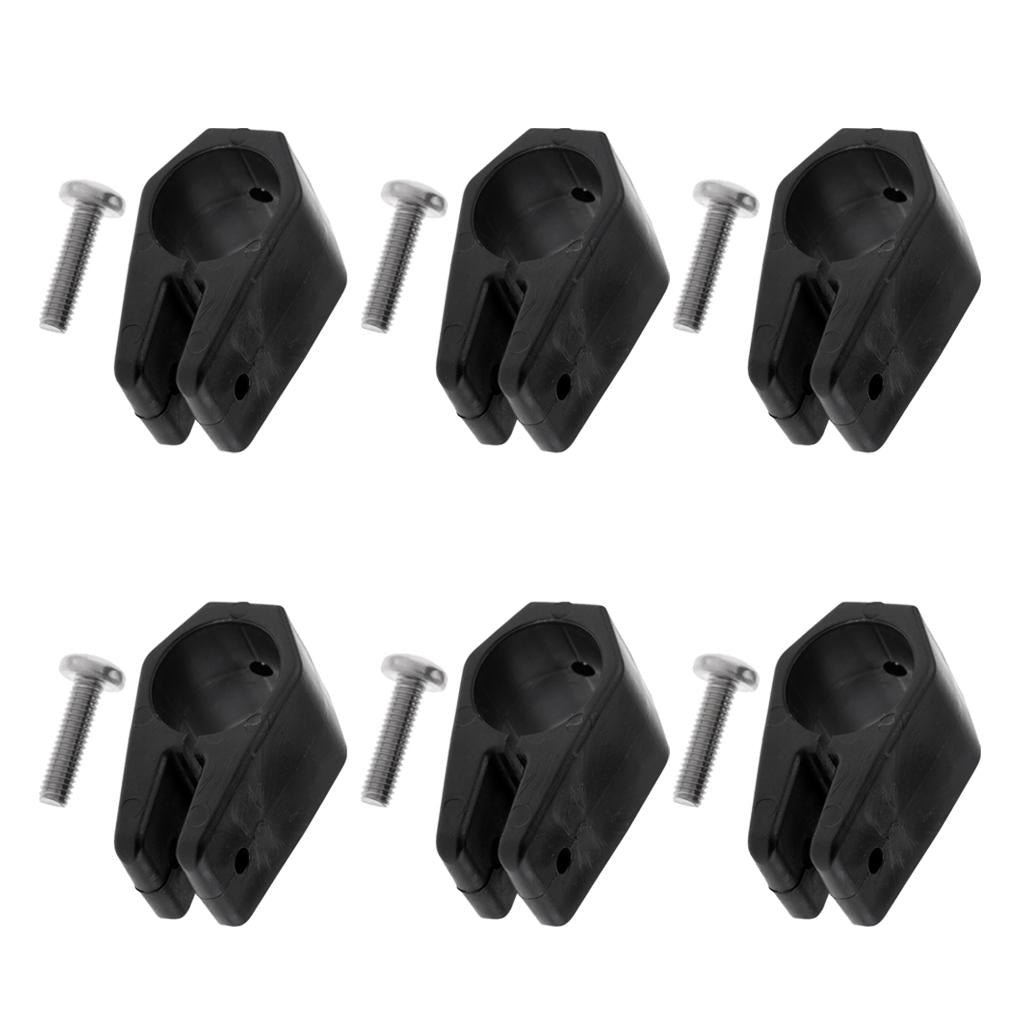 6pcs Bimini Top Fitting Harware Black Nylon Jaw Slide 1 for Marine Boat "