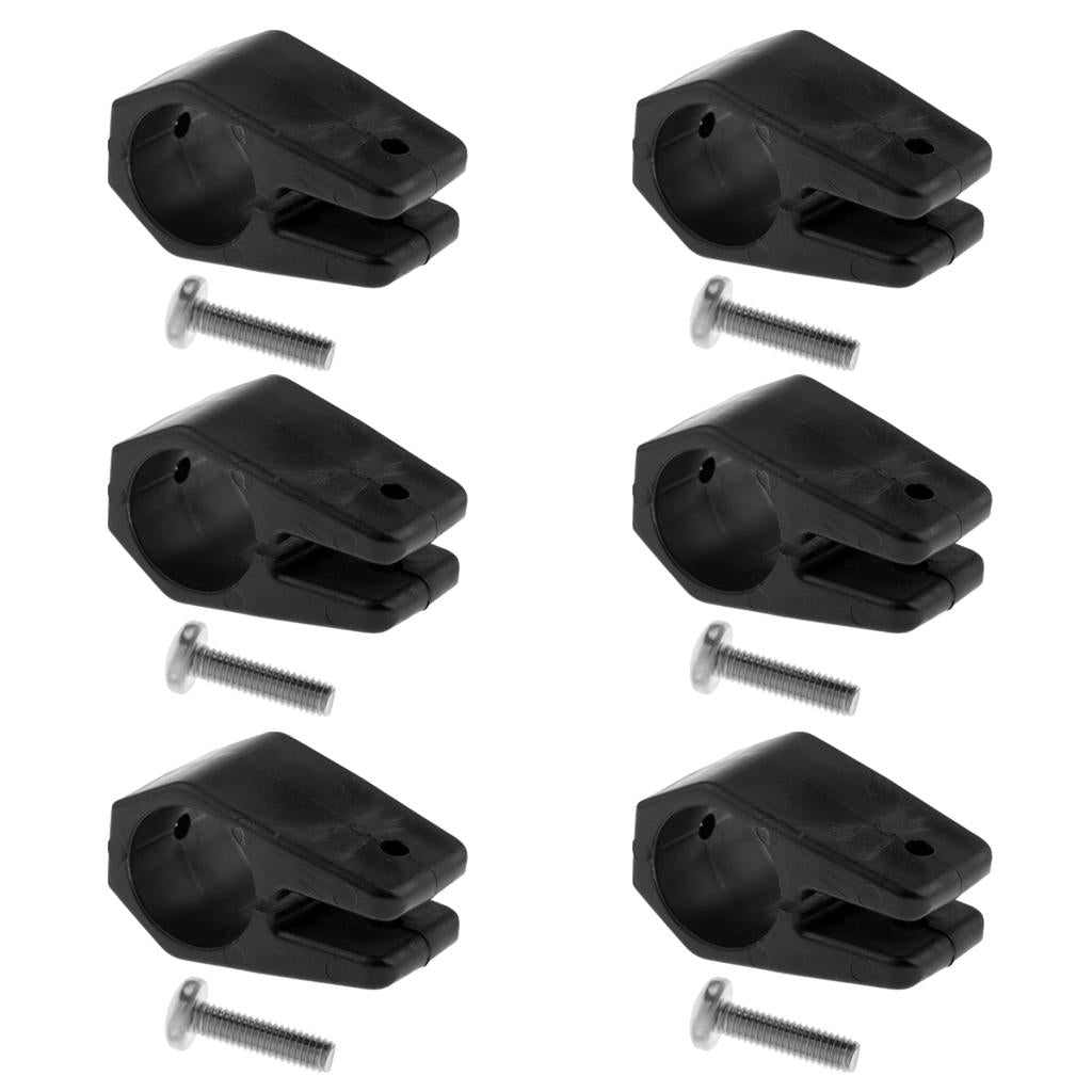 6pcs Bimini Top Fitting Harware Black Nylon Jaw Slide 1 for Marine Boat "