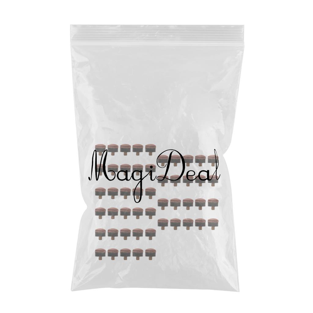 50 Pieces/Pack 12mm Billiards Screw-On Replacement Repair Pool Cue Tips