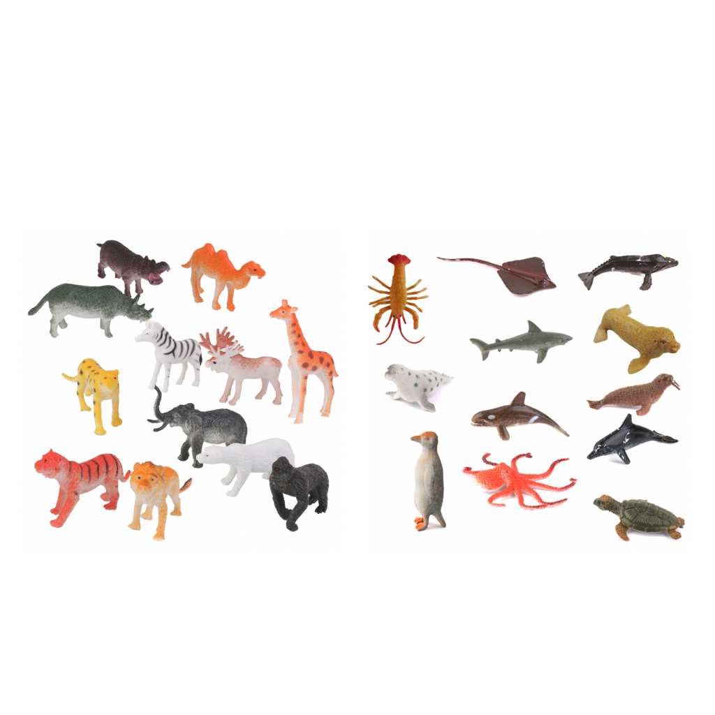 24pcs Plastic PVC Marine Sea Wild Animals Toy Developmental Baby kids Toys
