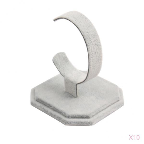 10Pcs C Shape Jewelry Bracelet Bangle Watch Display Rack Stand Holder Grey