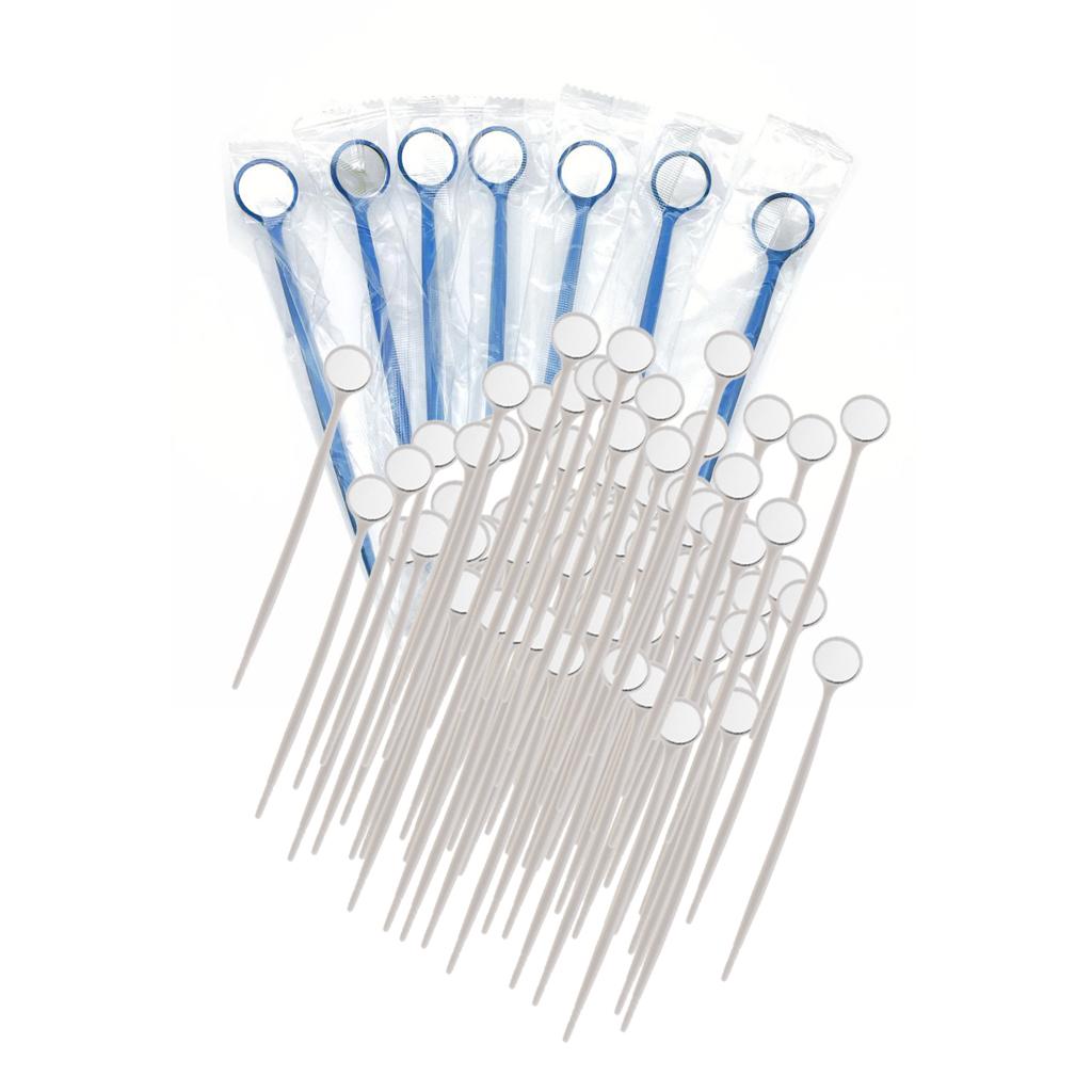 200 Pieces Dental Disposable Mouth Exam Mirrors Plastic Instruments