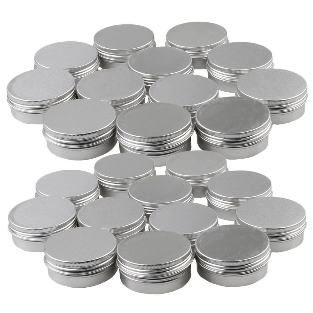 24Pcs 15/10g Aluminum Round Tins for Lip Balm Craft Cosmetic Powders Storage