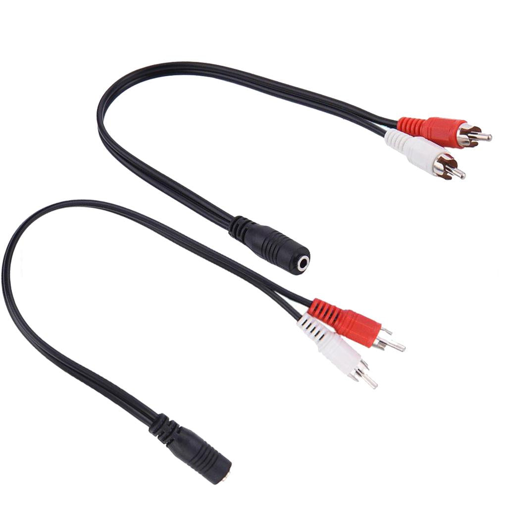 2X 3.5mm Stereo Female Jack to 2RCA Male Audio Adapter Converter Splitter
