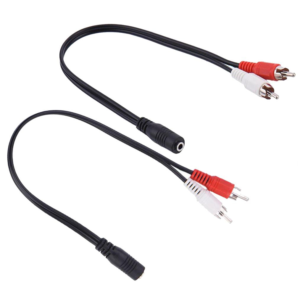 2X 3.5mm Stereo Female Jack to 2RCA Male Audio Adapter Converter Splitter