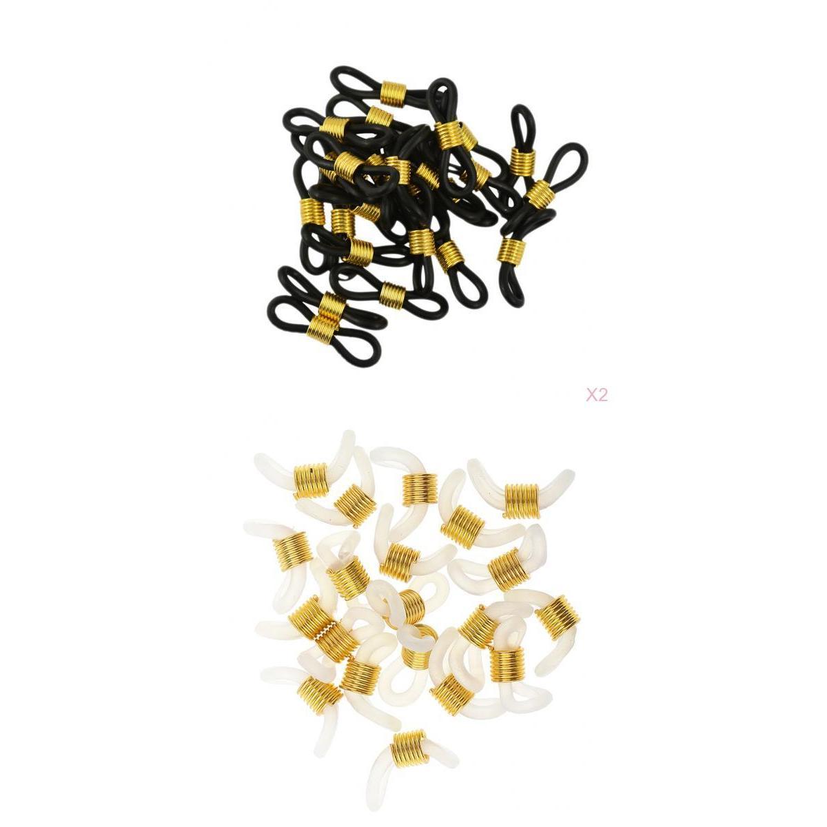 70 Pieces Rubber Eyeglass Spectacle Strap Holder Loop Chain End Findings