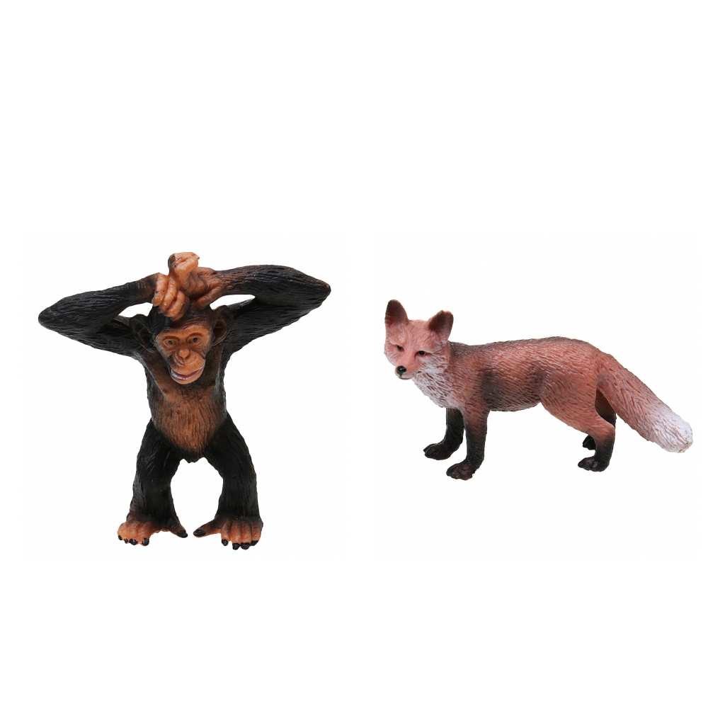 2x Realistic Red Lowrie Gorilla Wildlife Animal Model Action Figure Toys
