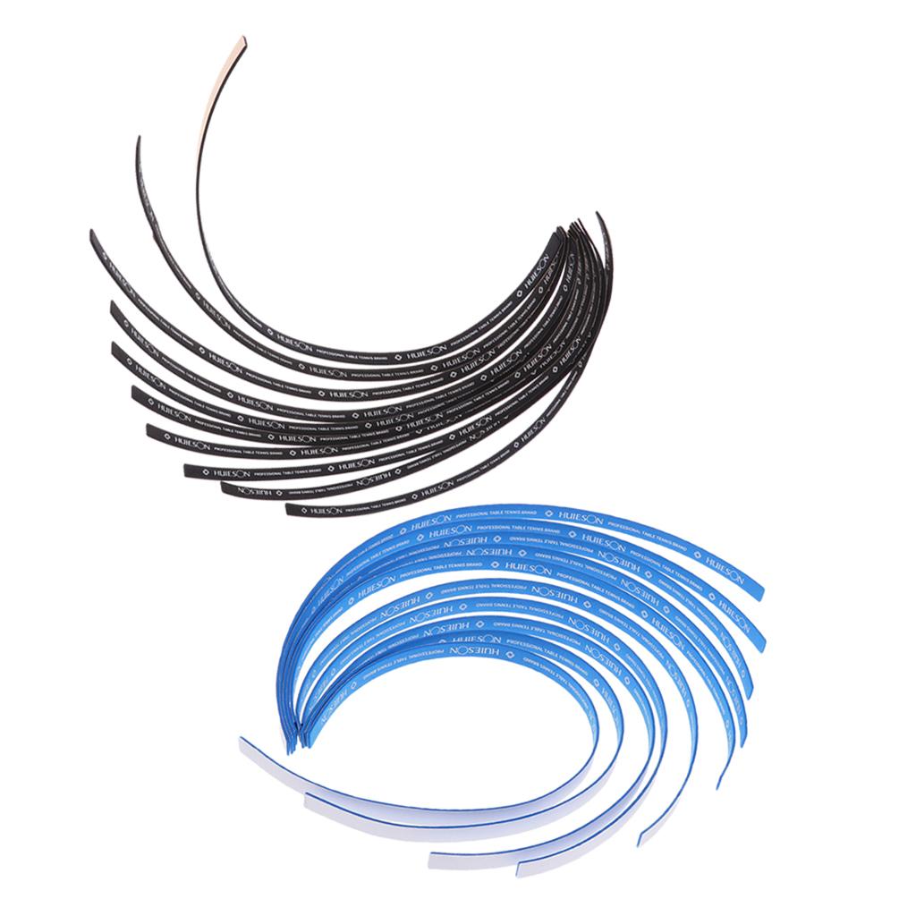 20Pcs Table Tennis Paddle Edge Tape Ping Pong Bat Sponge Protect Black+Blue