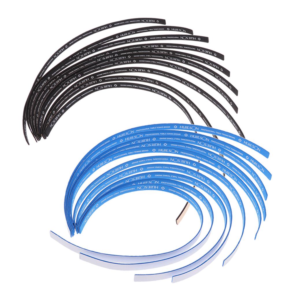 20Pcs Table Tennis Paddle Edge Tape Ping Pong Bat Sponge Protect Black+Blue