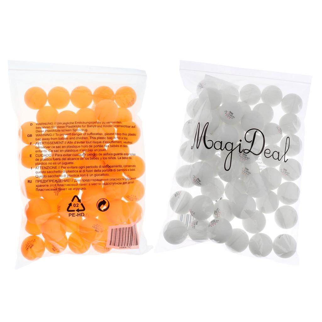 100Pcs 3 Star 40mm Table Tennis Balls Ping Pong Practice Ball White + Orange