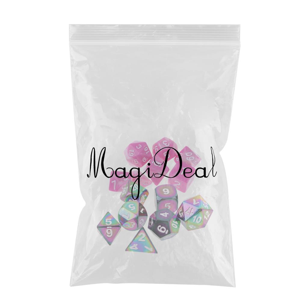 14X Polyhedral Dice 16mm for Dungeons and Dragons Dice Table Game Rainbow