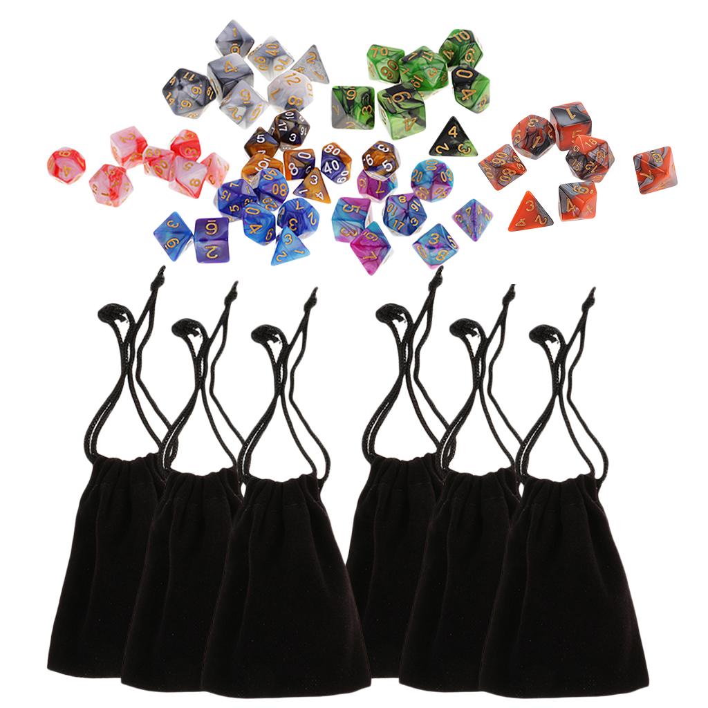 49 Pieces Double-Color Polyhedral Dice 16mm for Dungeons &Dragons Table Game