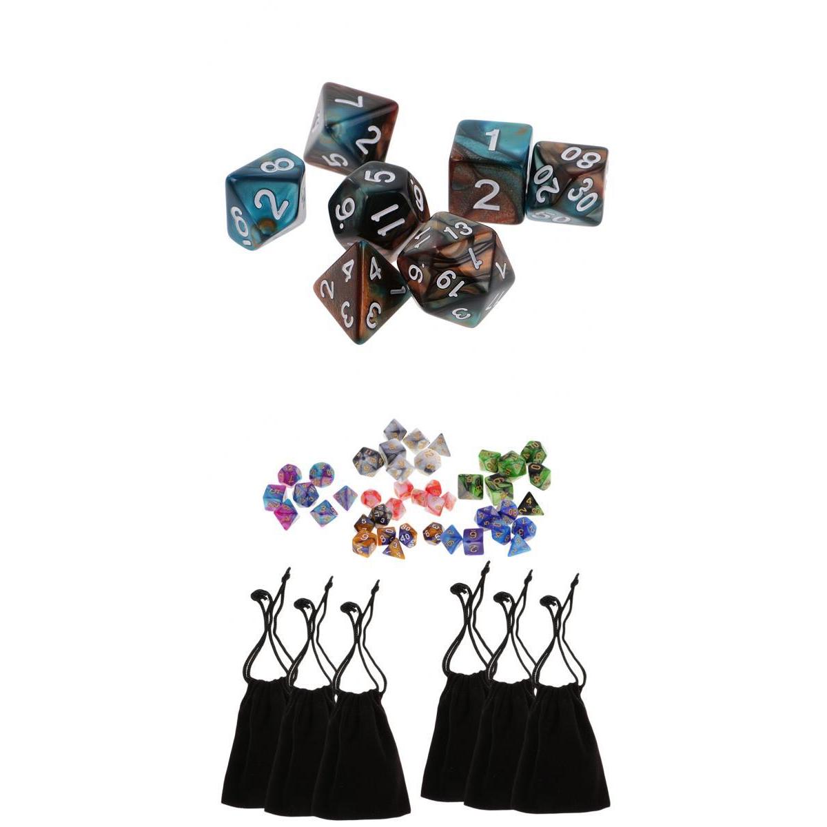 49X Double-Colors Polyhedral Dice 16mm for Dungeons and Dragons Table Game
