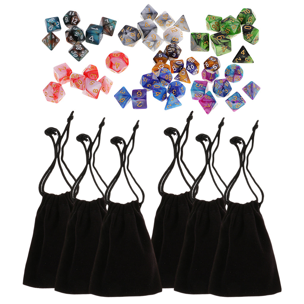 49X Double-Colors Polyhedral Dice 16mm for Dungeons and Dragons Table Game