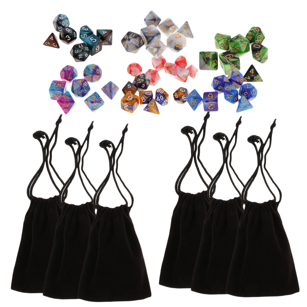49X Double-Colors Polyhedral Dice 16mm for Dungeons and Dragons Table Game