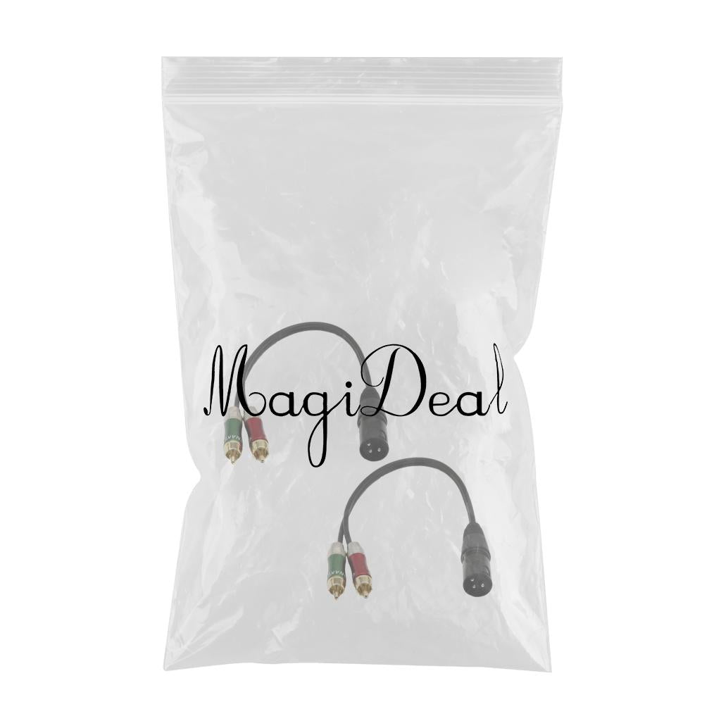 2 Pieces XLR Male to 2 x RCA Male Audio Cable 30cm