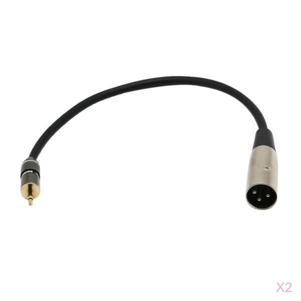 2 Pieces 3.5mm Stereo Mini Plug to XLR Male Stereo Breakout Cable