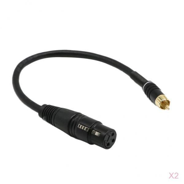 2 Pieces 1Ft XLR 3 Pin Female to RCA Male Microphone Cable