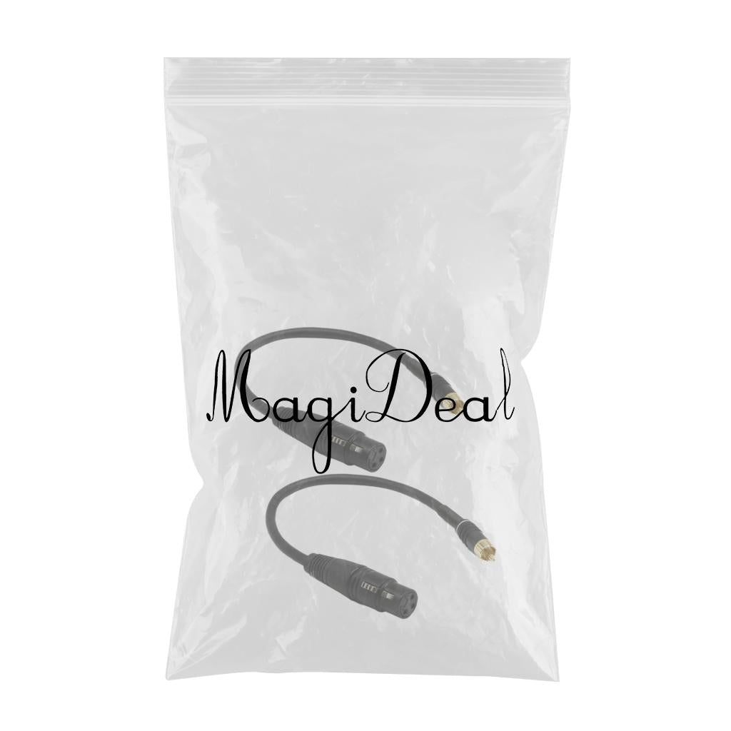 2 Pieces 1Ft XLR 3 Pin Female to RCA Male Microphone Cable