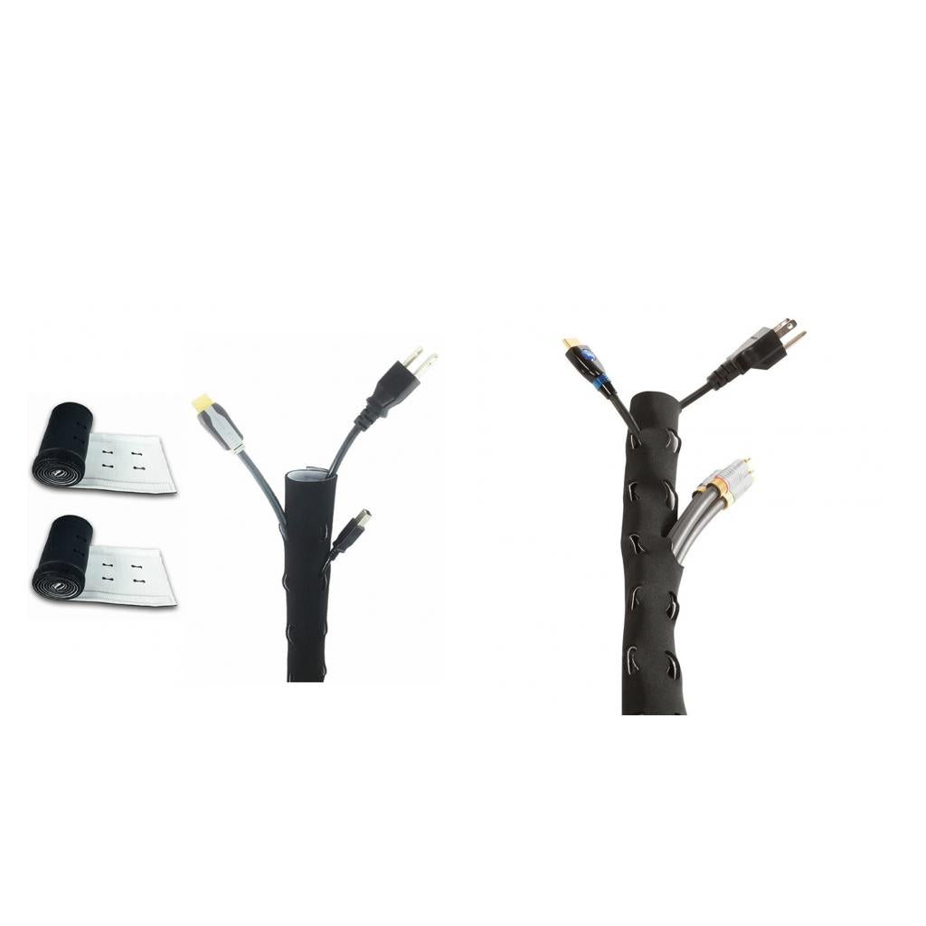 2Pieces 125cm Neoprene Adjustable Cable Management Sleeves for TV / Computer