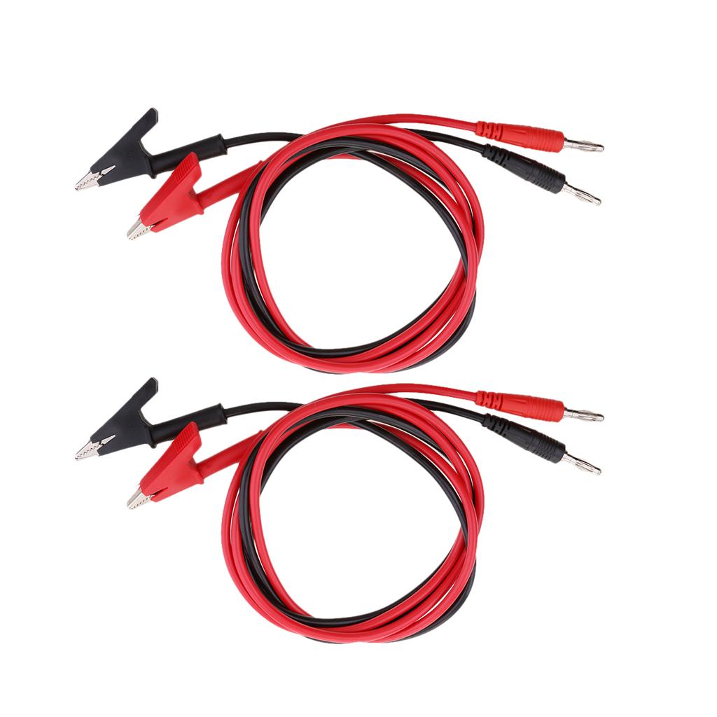 4Pieces 4mm Banana Plug to Crocodile Alligator Clip 1m Test Lead Probe