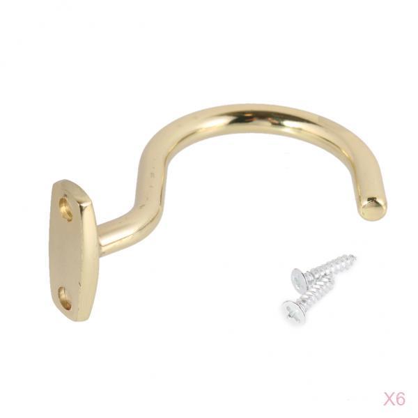 6 Pcs Snooker Billiard Table Cue Brass Hook to Hold Bridge Stick Pool Rack