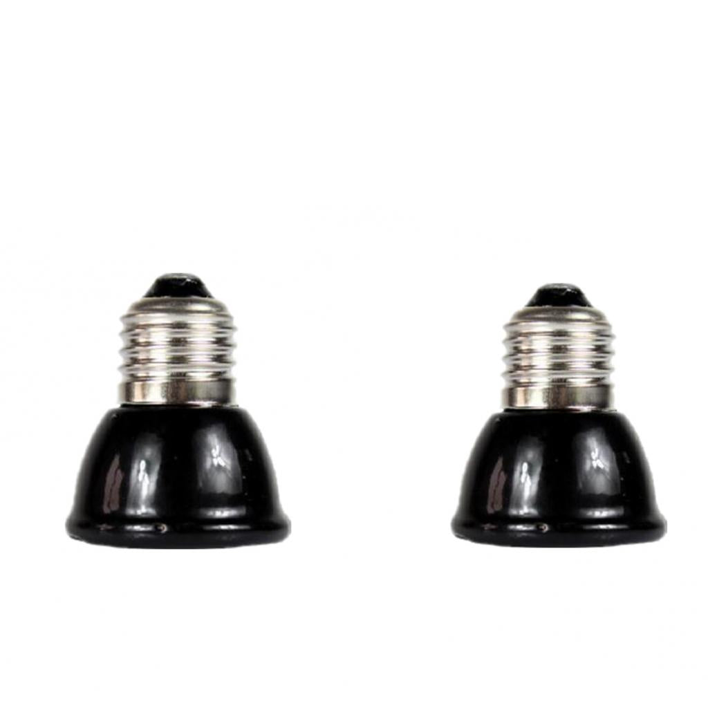 2Pcs Infrared Ceramic Emitter Heat Lamp Reptile Breeding Heater Lamp 40W+60W