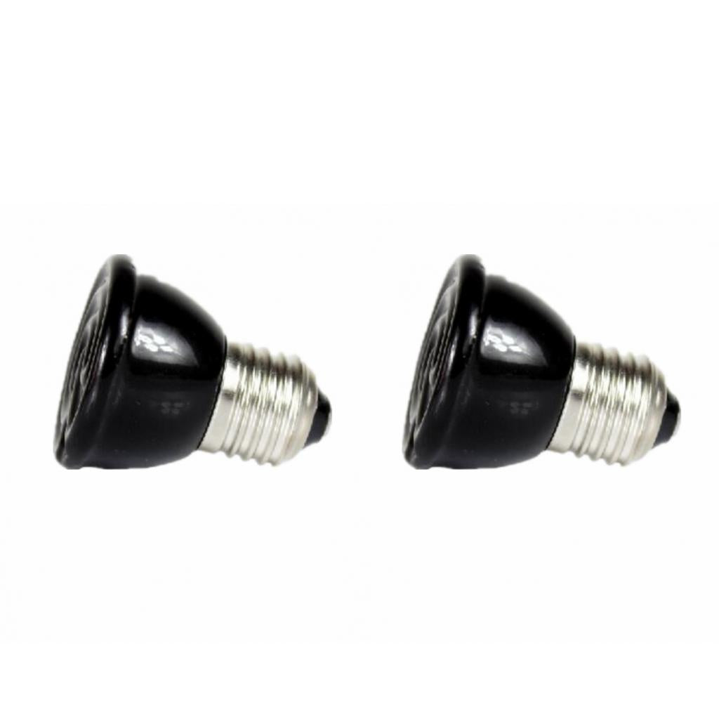 2Pcs Infrared Ceramic Emitter Heat Lamp Reptile Breeding Heater Lamp 40W+60W