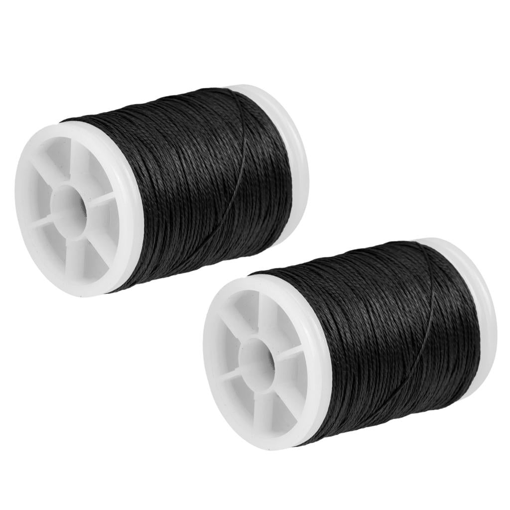 2 Pcs 110m Fiber Archery Bow String Serving Material Bowstring Protect Black