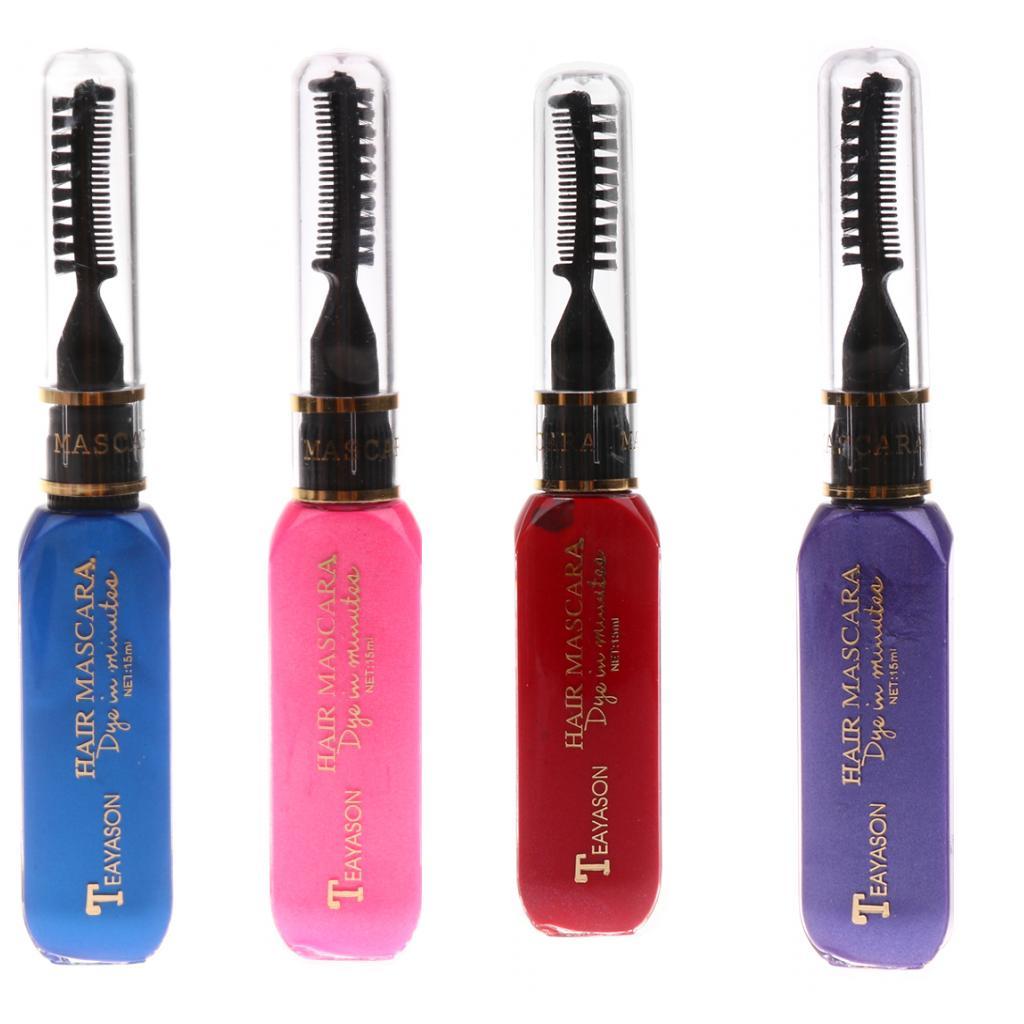 4Color Temporary Hair Color Chalk Dye Tint Highlight Streak Mascara Wash Off