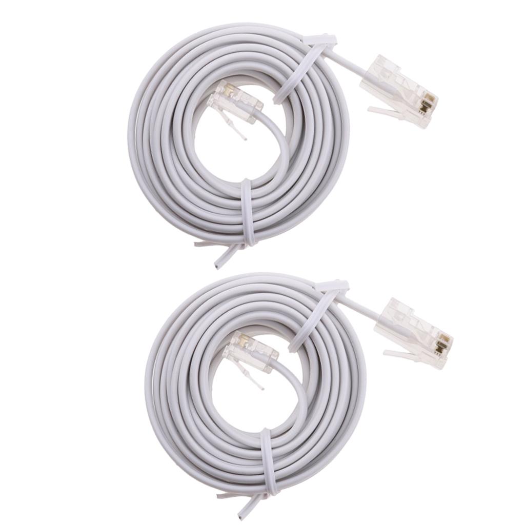 2pcs RJ11 ADSL to Ethernet RJ45 Modem Cable 8P 4C 6P 4C ASDL Patch Wire