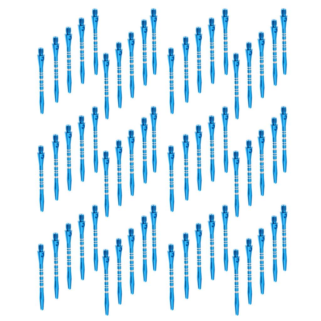 60 Pcs 52mm Thread Alloy Re-Grooved Dart Stems Shafts Blue