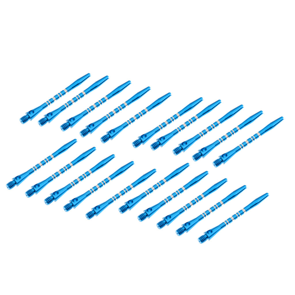 20 Pcs 52mm Thread Alloy Re-Grooved Dart Stems Shafts Blue