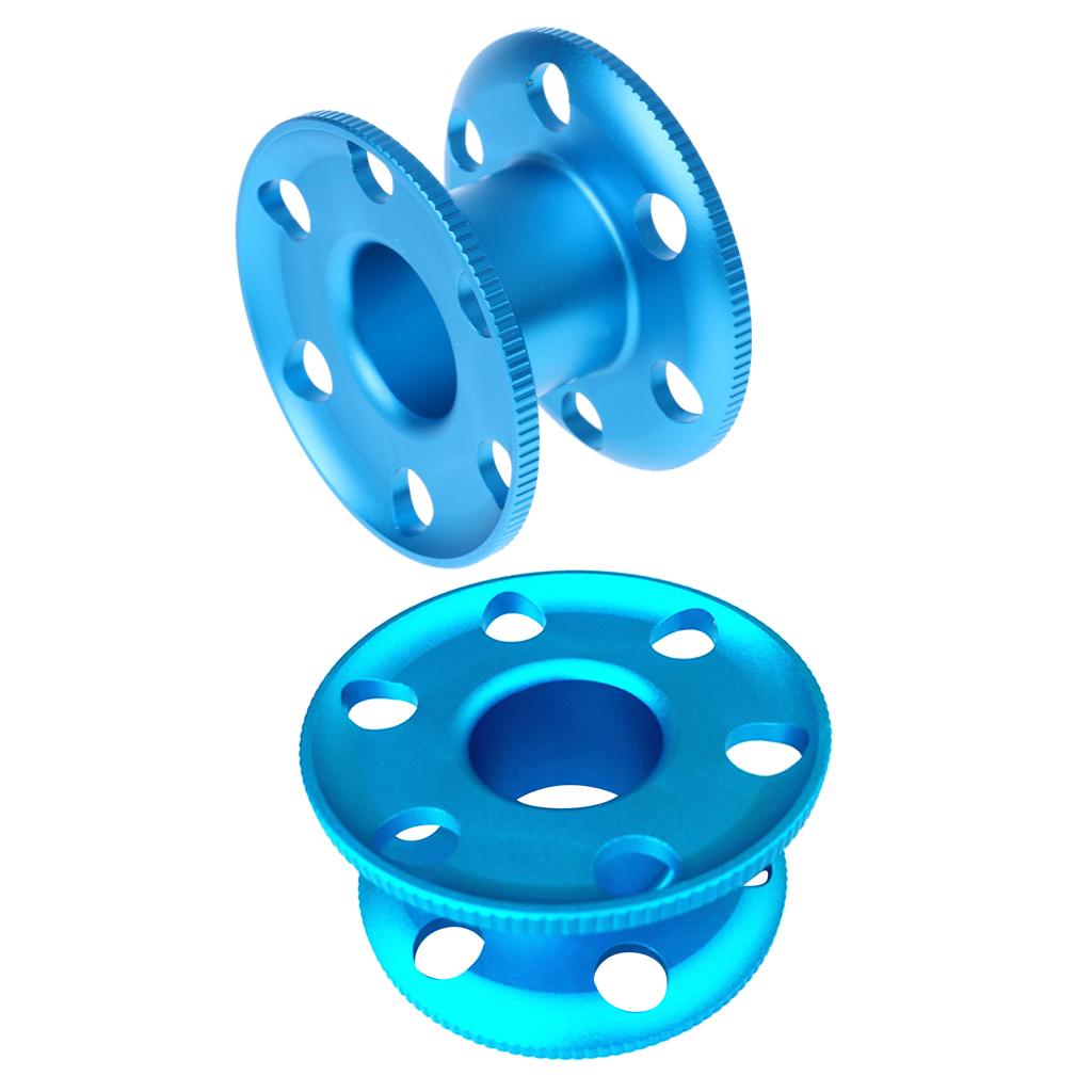 2 Pieces Large Small Aluminum Alloy Scuba Diver Finger Reel Guide Line Spool
